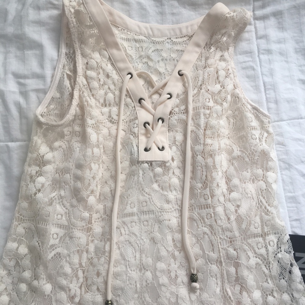 Lace Creamy Summer Slip Dress